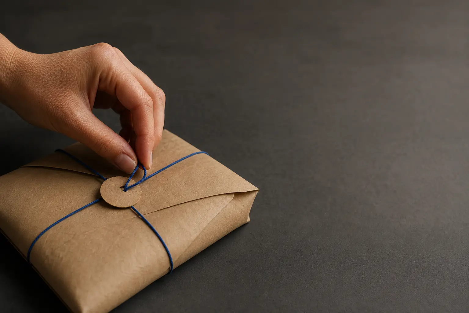A product being carefully prepared for a customer